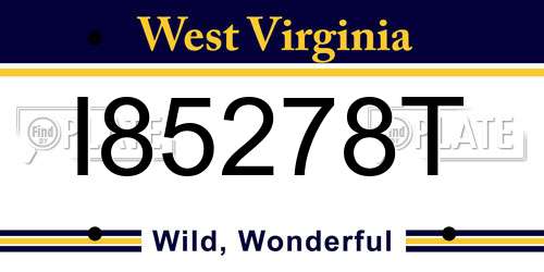 I85278T West Virginia License Plate