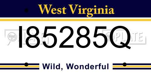 I85285Q West Virginia License Plate