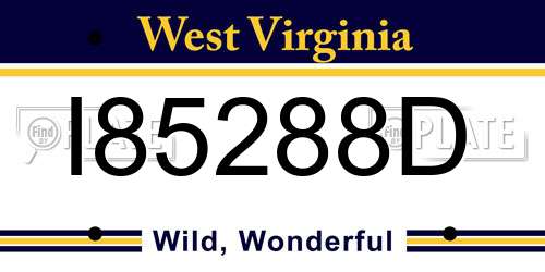 I85288D West Virginia License Plate