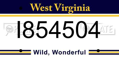 I854504 West Virginia License Plate