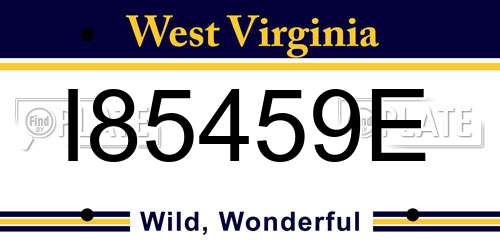 I85459E West Virginia License Plate