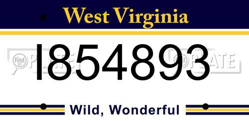 I854893 West Virginia License Plate