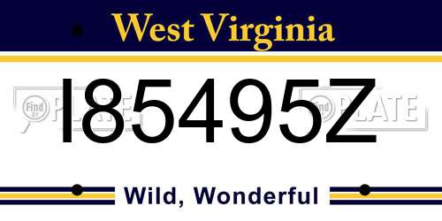 I85495Z West Virginia License Plate