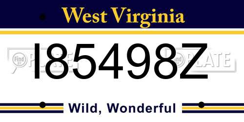 I85498Z West Virginia License Plate
