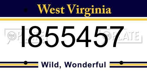 I855457 West Virginia License Plate