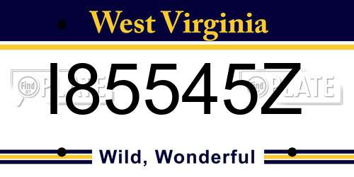 I85545Z West Virginia License Plate