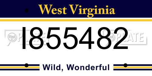 I855482 West Virginia License Plate