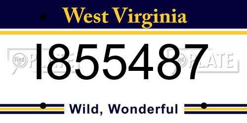 I855487 West Virginia License Plate