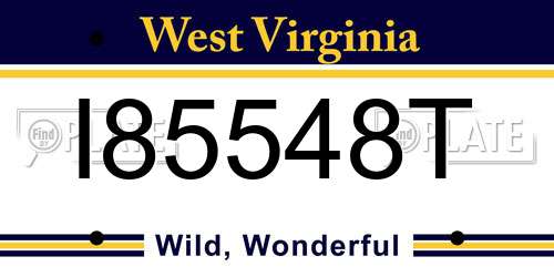 I85548T West Virginia License Plate