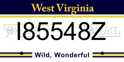 I85548Z West Virginia License Plate