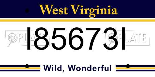 I85673I West Virginia License Plate