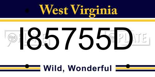 I85755D West Virginia License Plate
