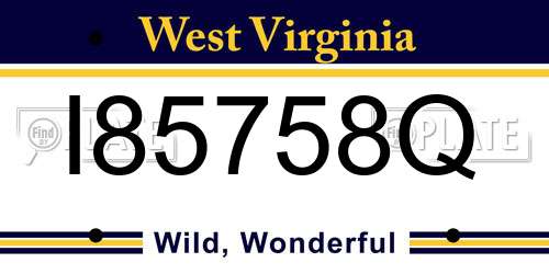 I85758Q West Virginia License Plate