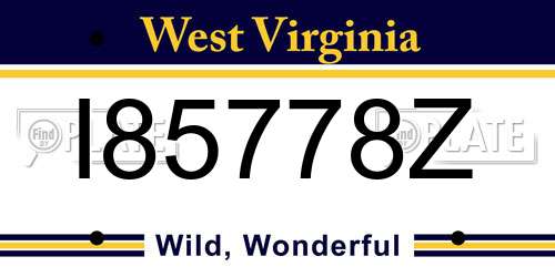 I85778Z West Virginia License Plate