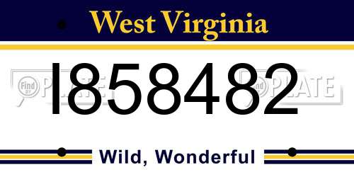 I858482 West Virginia License Plate