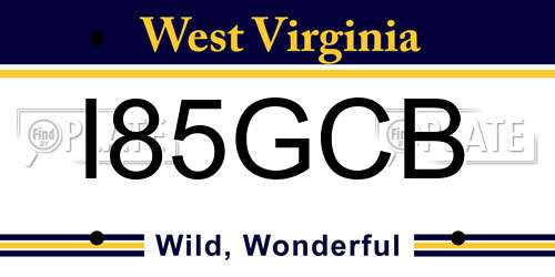 I85GCB West Virginia License Plate