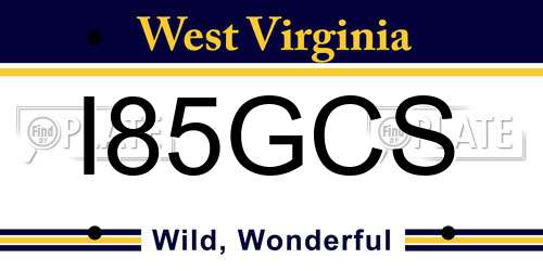 I85GCS West Virginia License Plate
