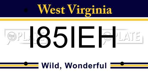 I85IEH West Virginia License Plate