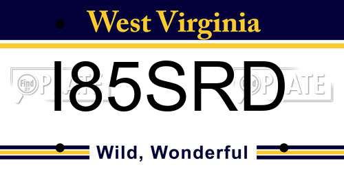 I85SRD West Virginia License Plate