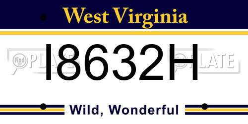 I8632H West Virginia License Plate