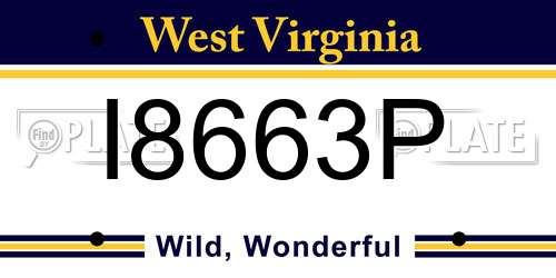 I8663P West Virginia License Plate
