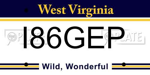 I86GEP West Virginia License Plate