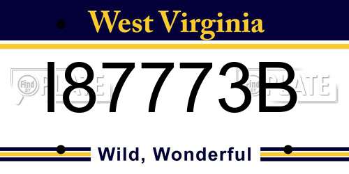 I87773B West Virginia License Plate