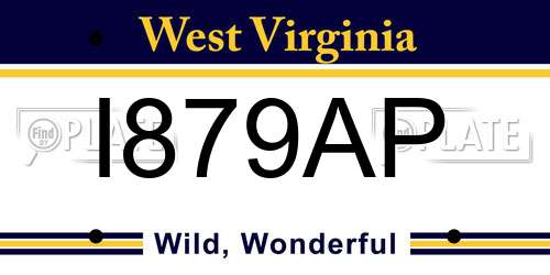 I879AP West Virginia License Plate