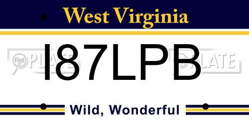I87LPB West Virginia License Plate
