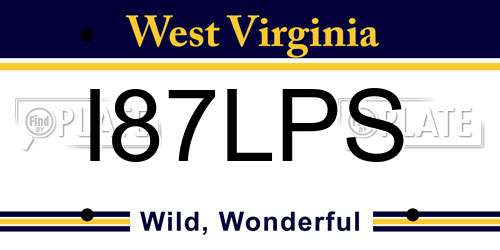 I87LPS West Virginia License Plate