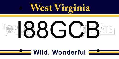 I88GCB West Virginia License Plate