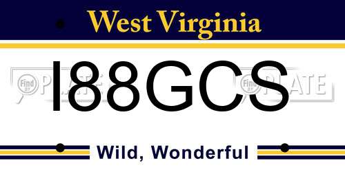 I88GCS West Virginia License Plate