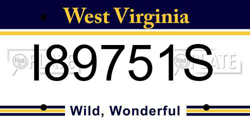 I89751S West Virginia License Plate
