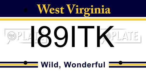 I89ITK West Virginia License Plate