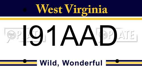 I91AAD West Virginia License Plate