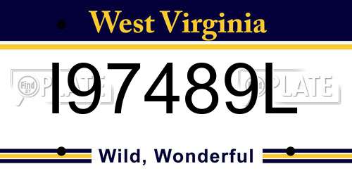 I97489L West Virginia License Plate