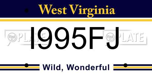 I995FJ West Virginia License Plate