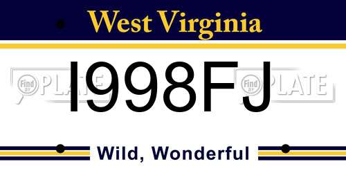 I998FJ West Virginia License Plate