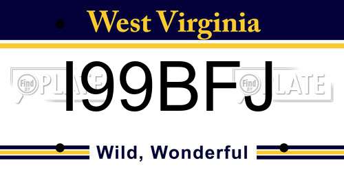 I99BFJ West Virginia License Plate