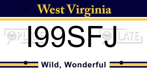 I99SFJ West Virginia License Plate
