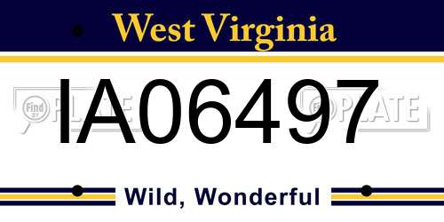 IA06497 West Virginia License Plate