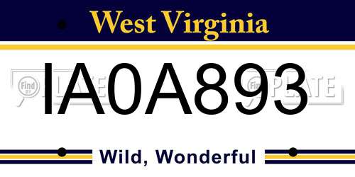IA0A893 West Virginia License Plate