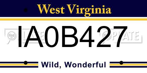 IA0B427 West Virginia License Plate