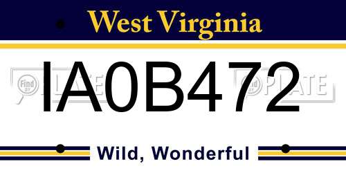 IA0B472 West Virginia License Plate