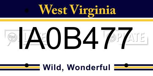 IA0B477 West Virginia License Plate