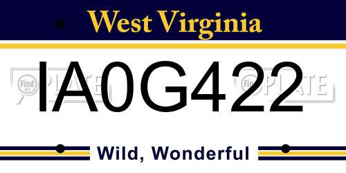 IA0G422 West Virginia License Plate