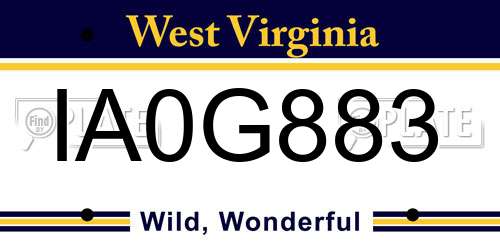 IA0G883 West Virginia License Plate