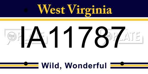 IA11787 West Virginia License Plate