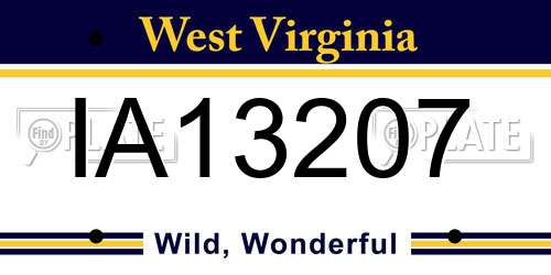IA13207 West Virginia License Plate