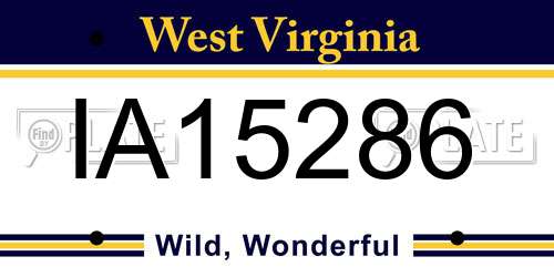 IA15286 West Virginia License Plate